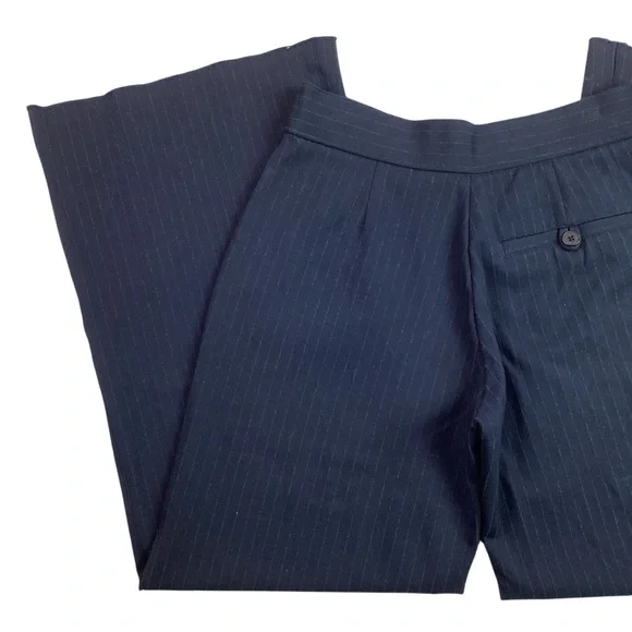 NWOT SPANX Navy Pinstripe High Rise Wide Leg Dress Pant